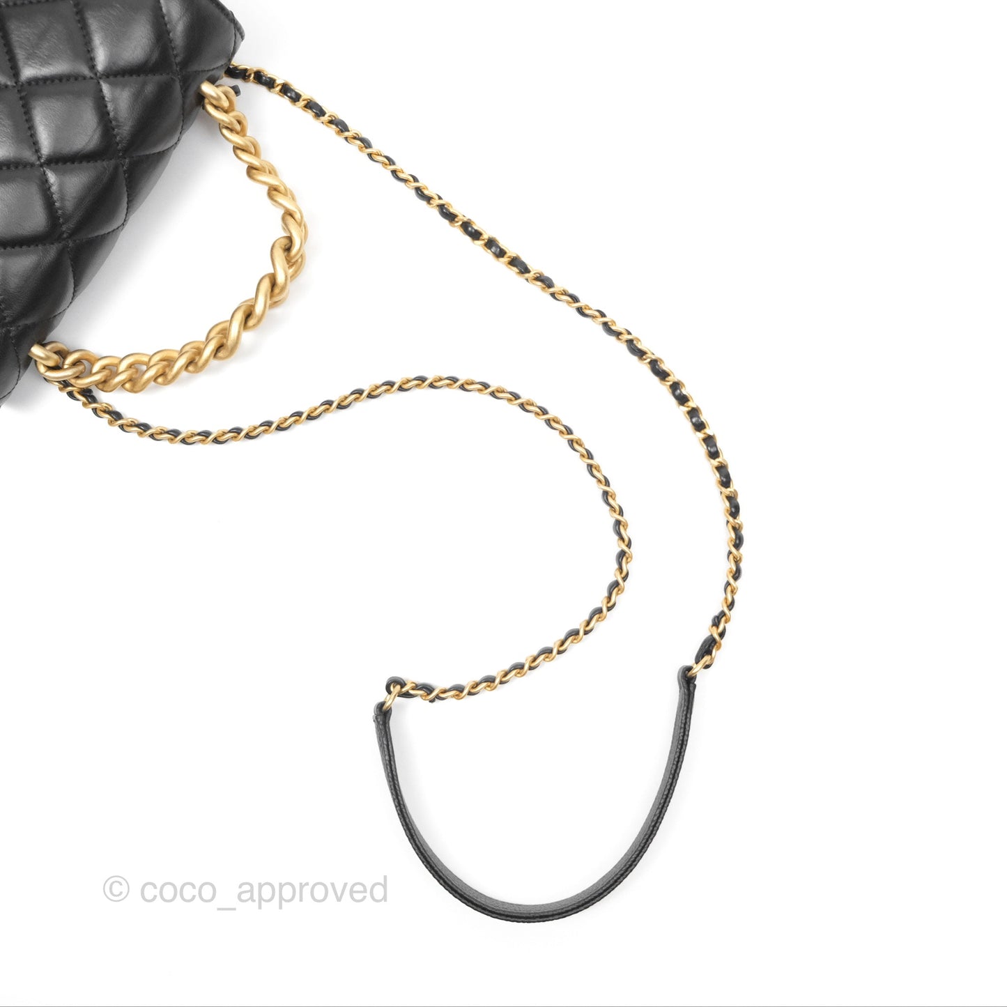 Chanel Chain Handle Small Flap Bag Black Calfskin