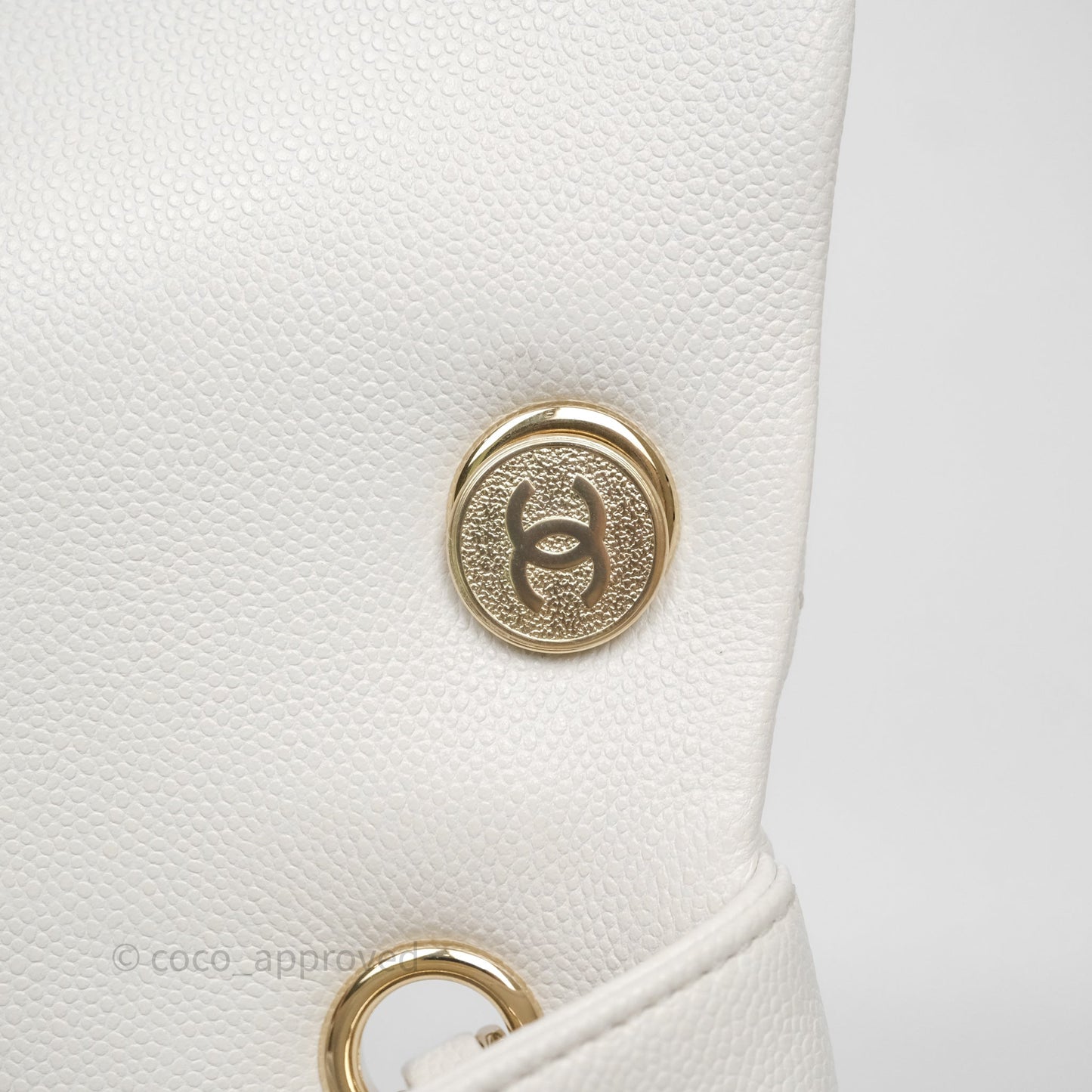 Chanel Duma Backpack White Caviar Gold Hardware 23K