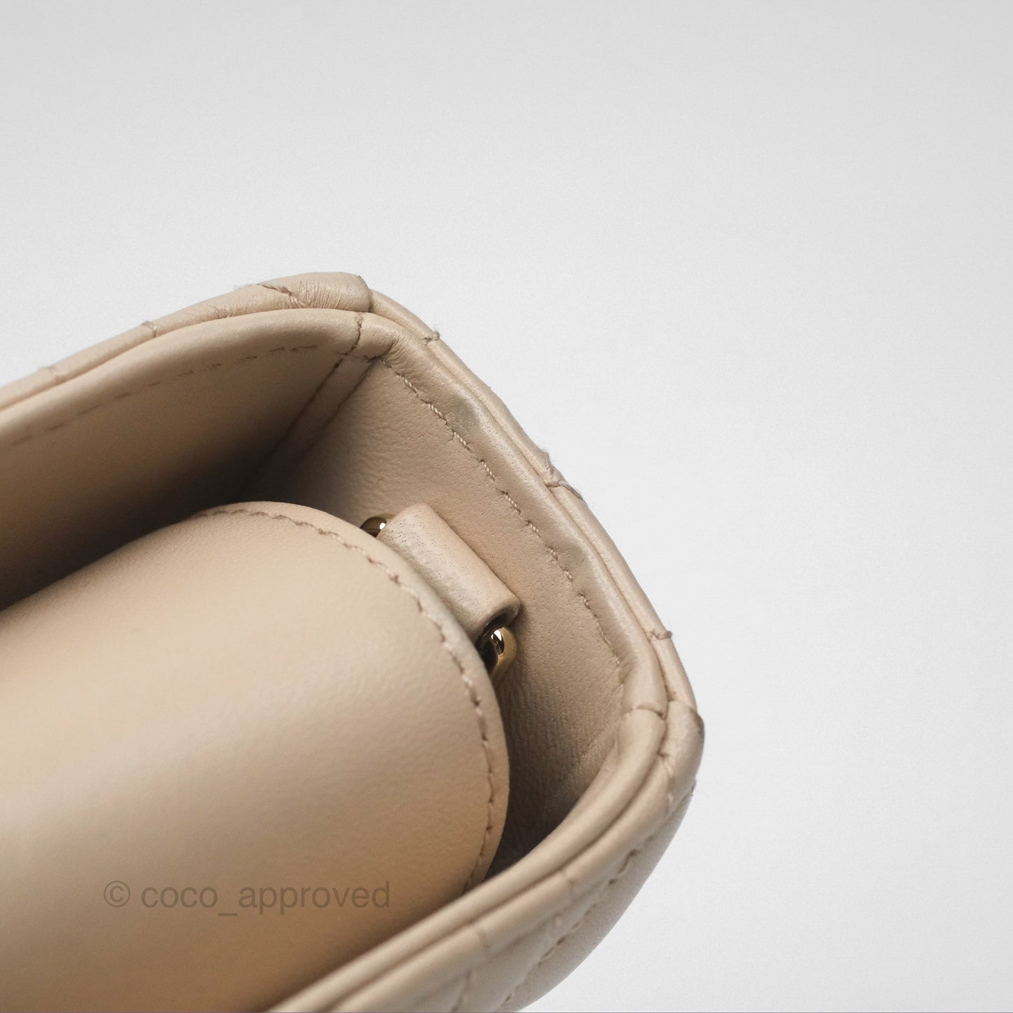 Christian Dior Medium Lady D-Joy Bag Beige Lambskin Cannage Gold Hardware