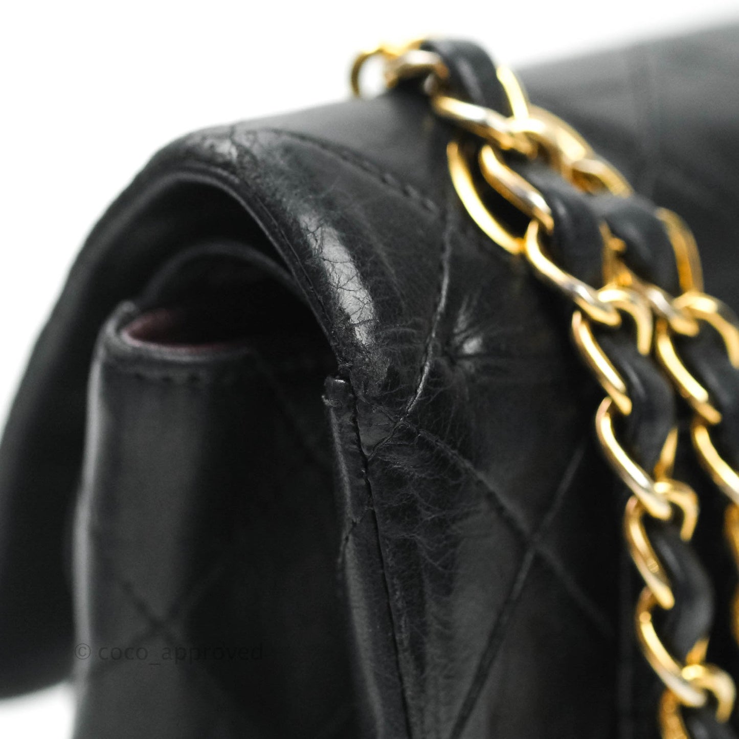Chanel Classic Vintage Small S/M Flap Black Lambskin 24K Gold Hardware