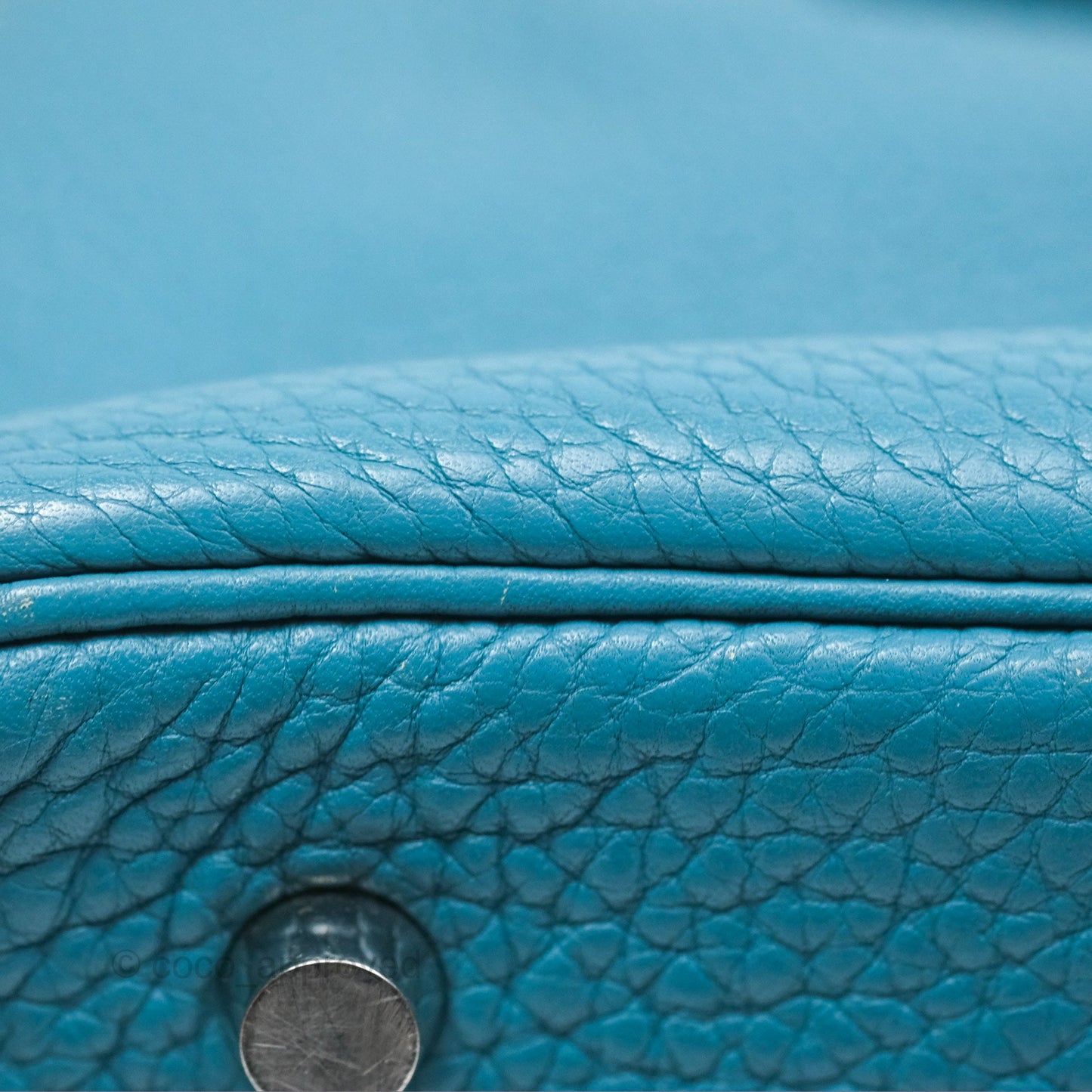 Hermès Lindy 34 Blue Jean Clemence Palladium Hardware