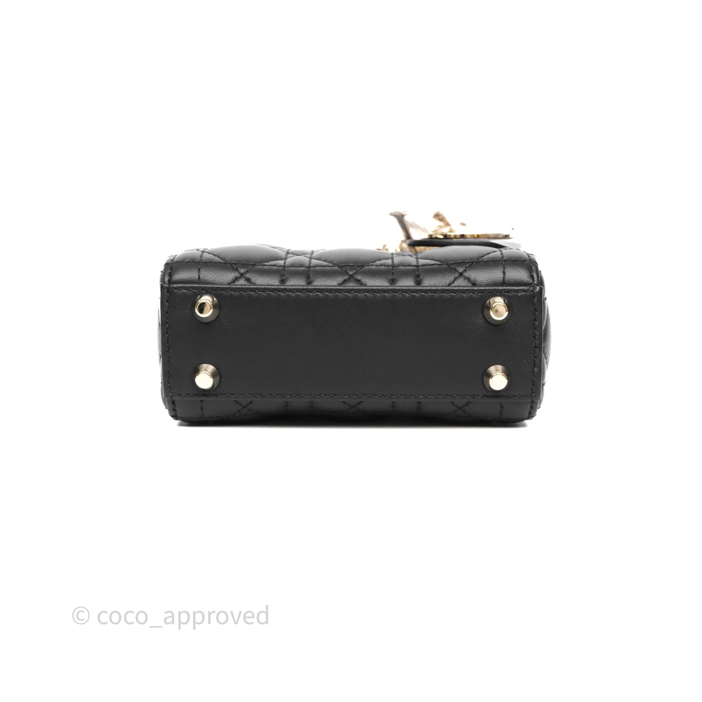 Christian Dior Micro Lady Dior Cannage Black Lambskin Gold Hardware