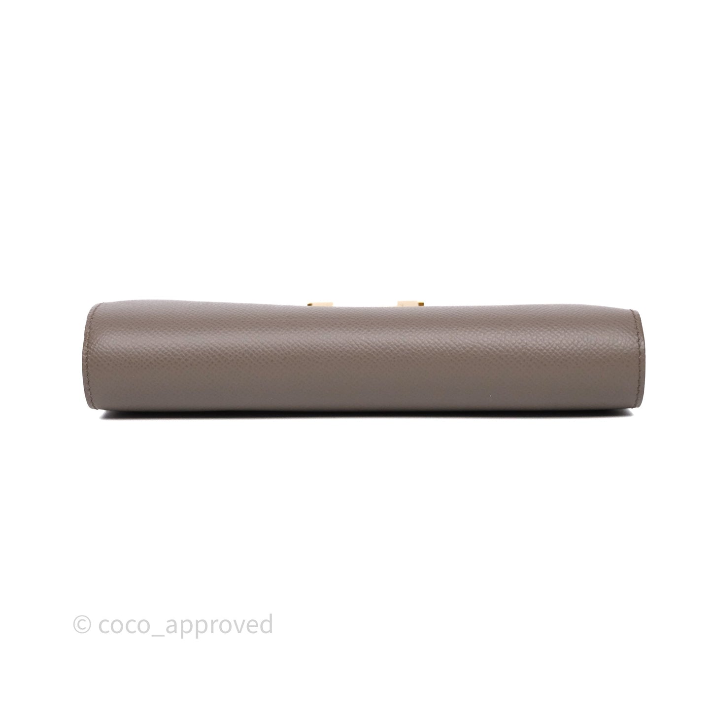 Hermès Constance To Go Wallet Gris Etain 8F Epsom Gold hardware