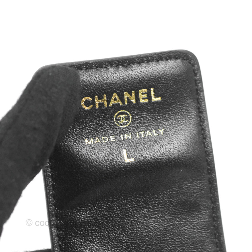 Chanel Flap Card Holder with Cuff Black Lambskin Gold Hardware
