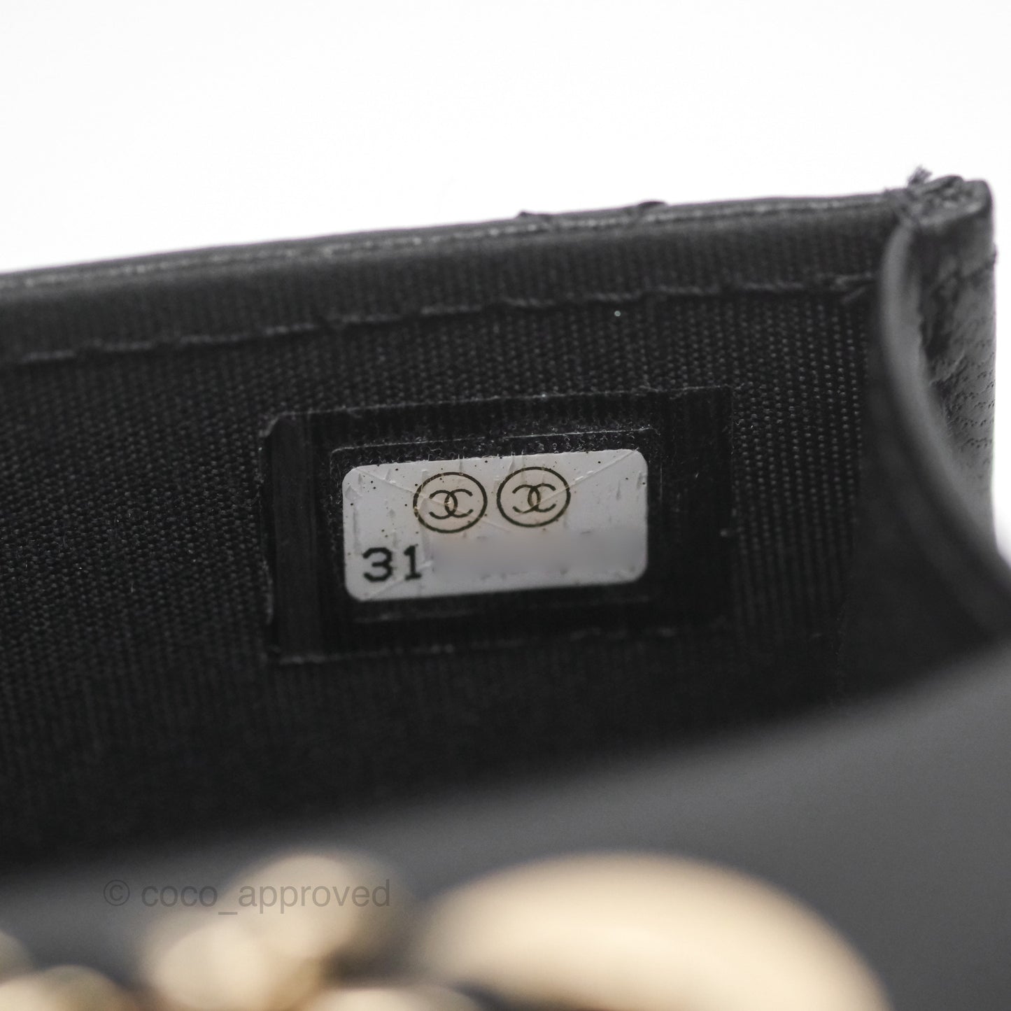 Chanel Mini Quilted Trendy CC Card Holder With Chain Black Lambskin Gold Hardware