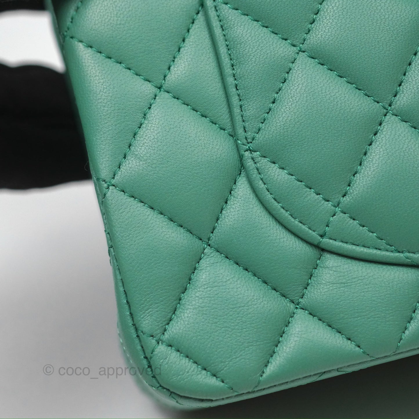 Chanel Small S/M Classic Flap Green Lambskin Gold Hardware