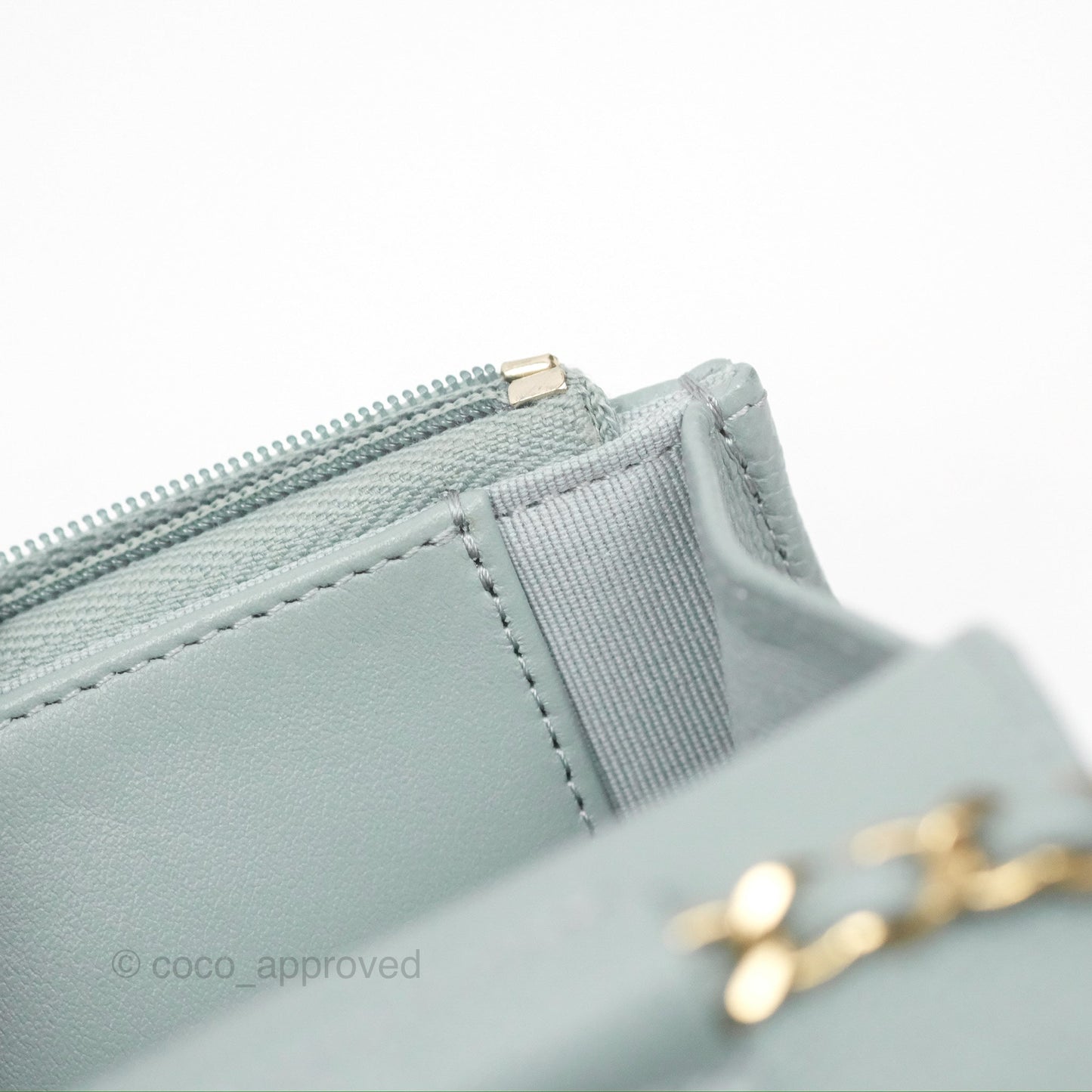 Chanel Quilted Classic Wallet on Chain WOC Green Caviar Silver Hardware