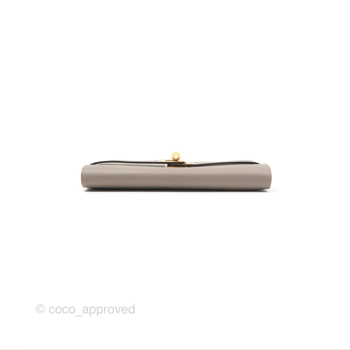 Hermès Kelly Wallet Gris Asphalte M8 Epsom Gold Hardware