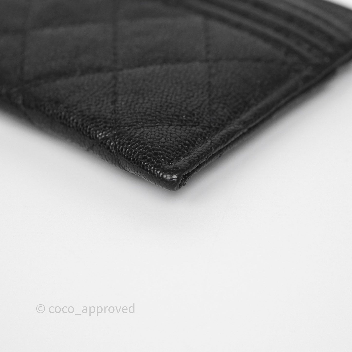 Chanel Boy Card Holder Quilted Black Caviar Aged Gold Hardware