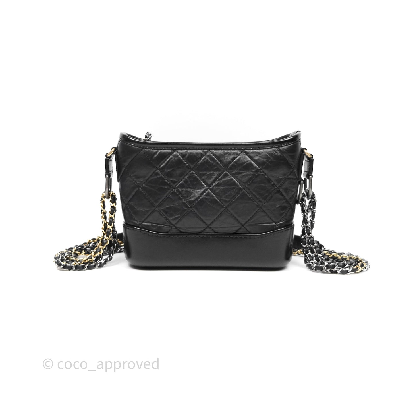 Chanel Small Gabrielle Hobo Quilted Black Aged Calfskin