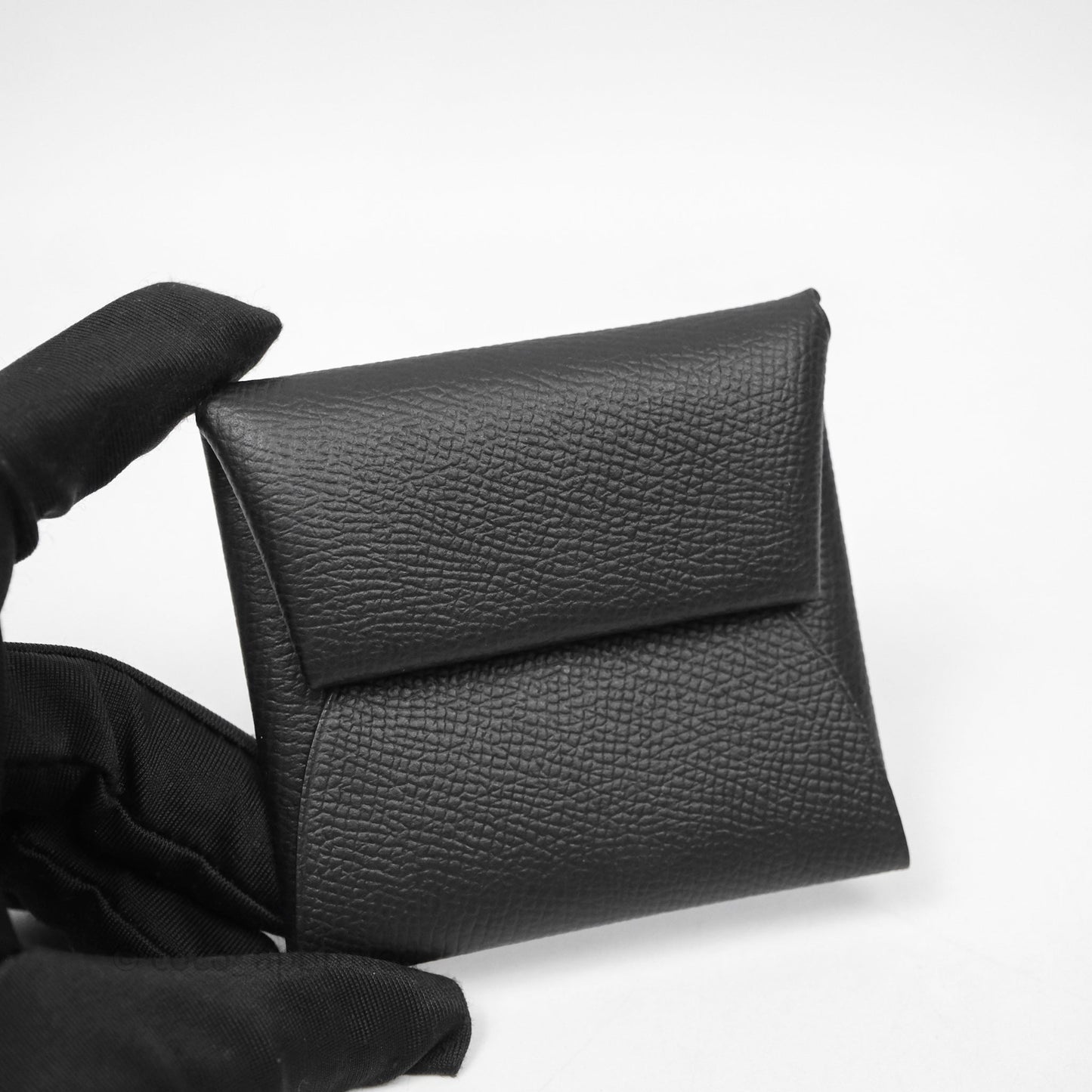 Hermes Bastia Change Purse Black Epsom