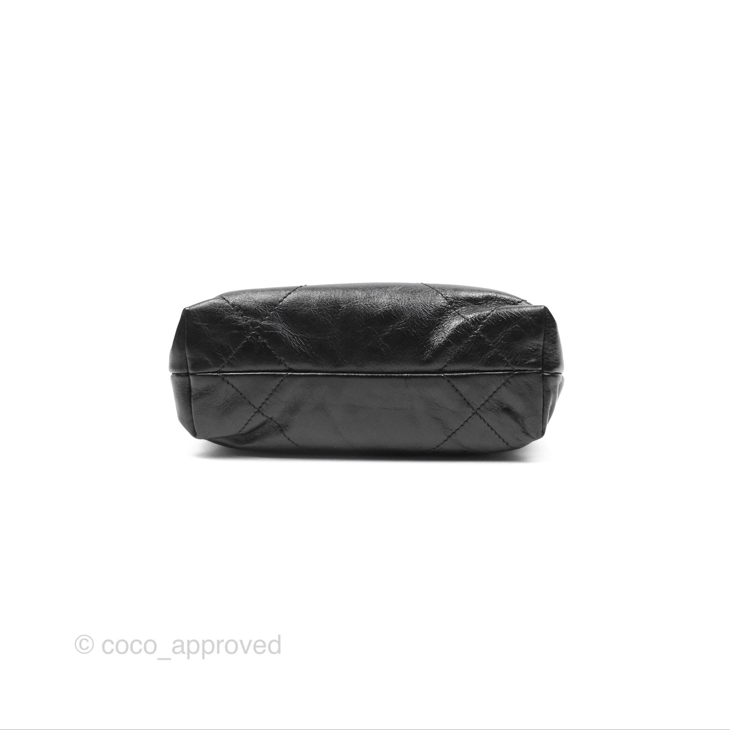 Chanel 22 Mini Bag with Pearl Chain Black Shiny Crumpled Calfskin