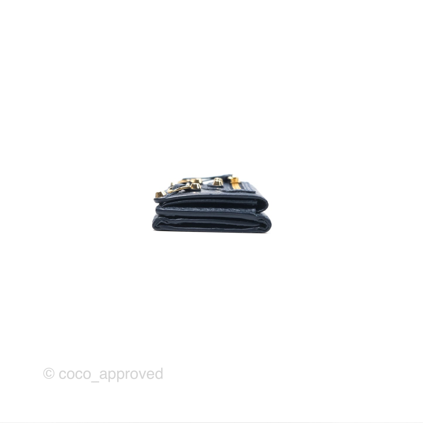 Balenciaga Le City Mini Wallet Navy Gold Hardware