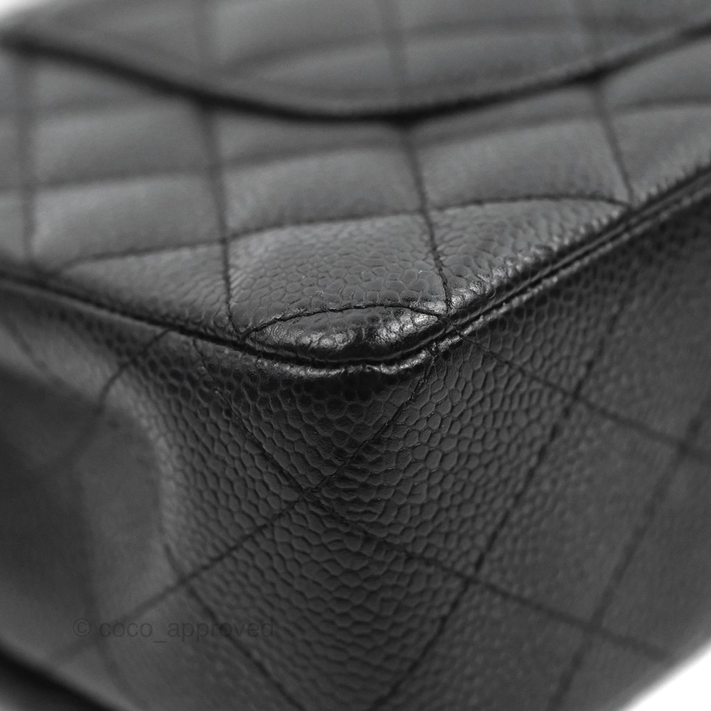Chanel Classic M/L Medium Flap Quilted Black Caviar Silver Hardware