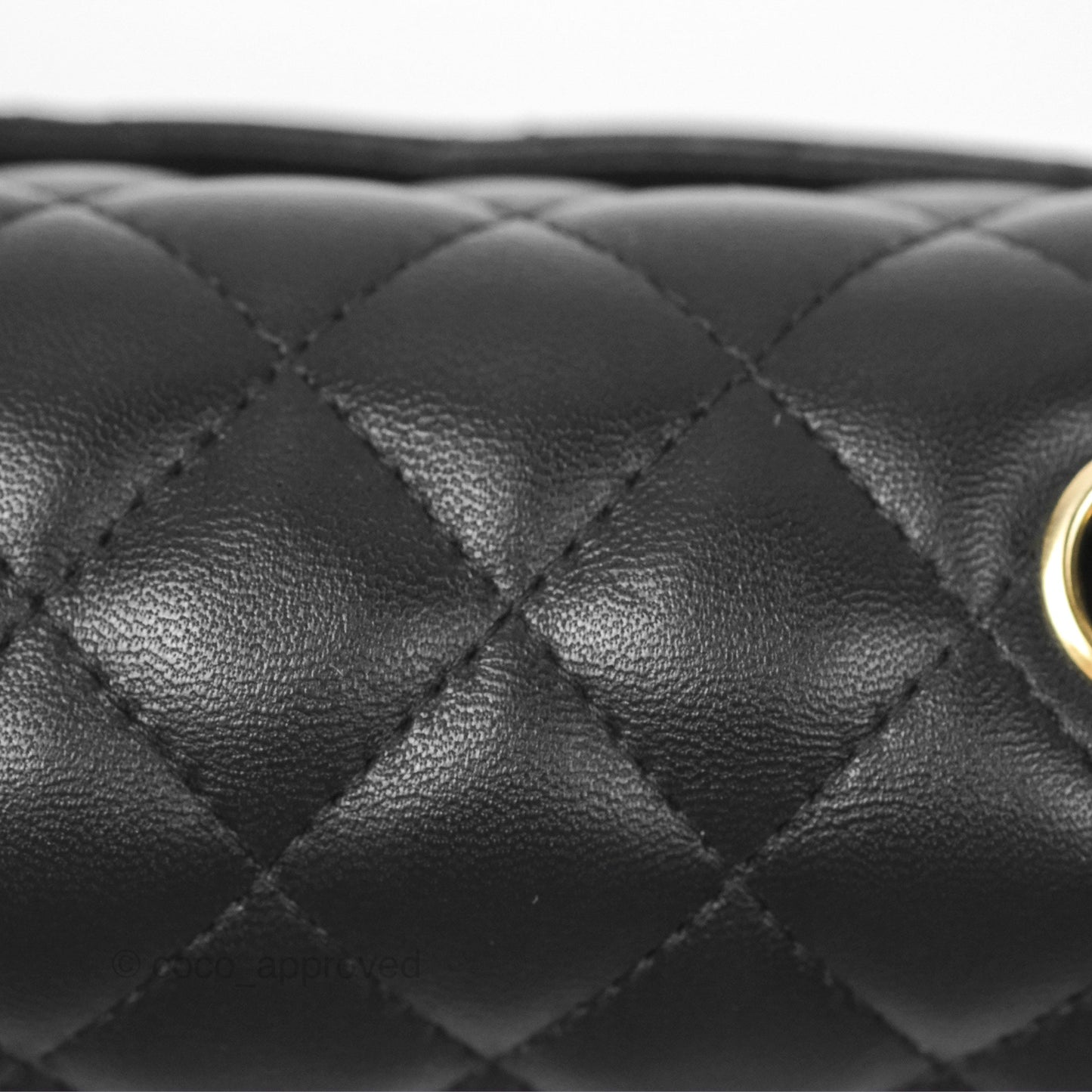 Chanel Mini Square Flap Bag Quilted Black Lambskin Gold Hardware