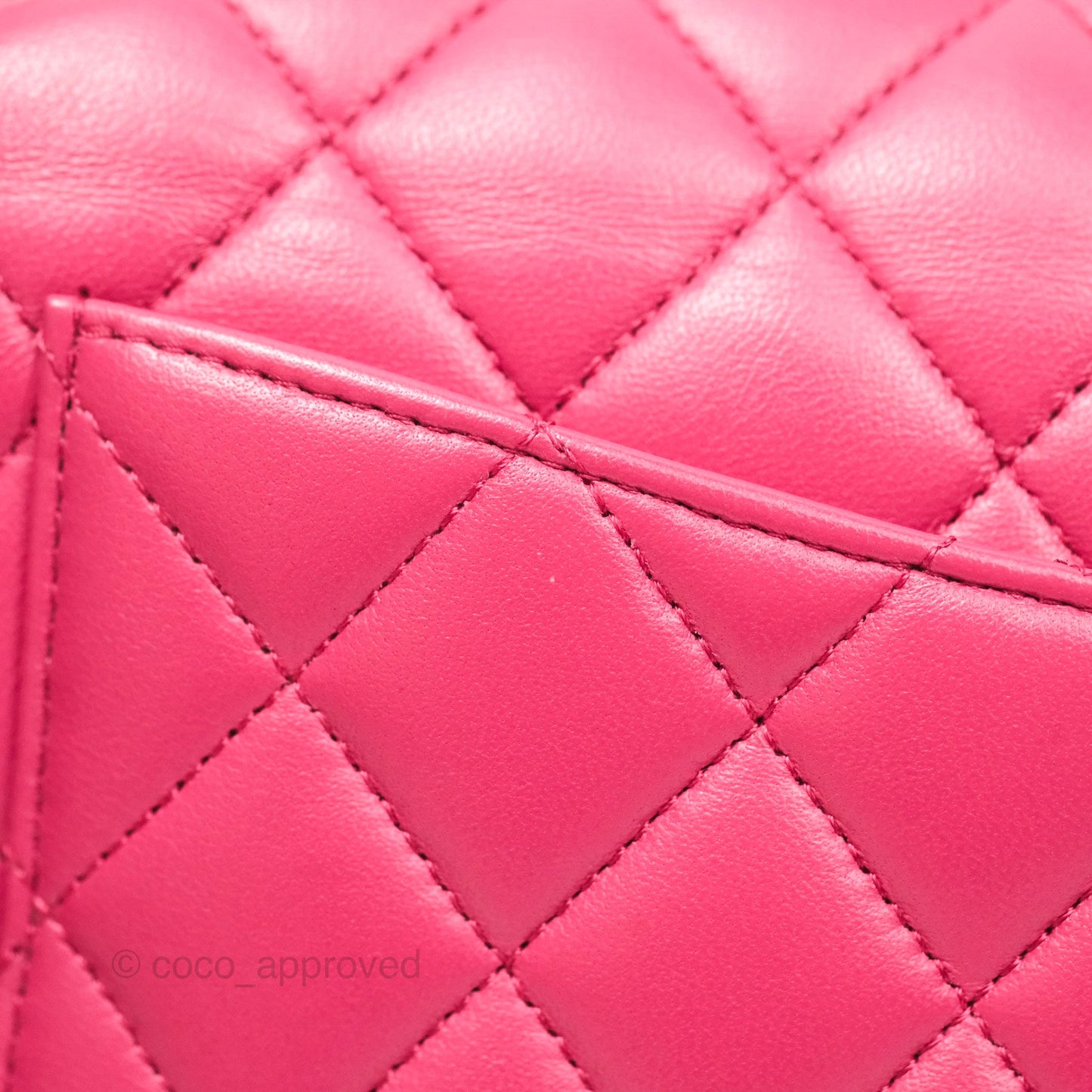 Chanel Classic M/L Medium Flap Quilted Dark Pink Lambskin Silver Hardware