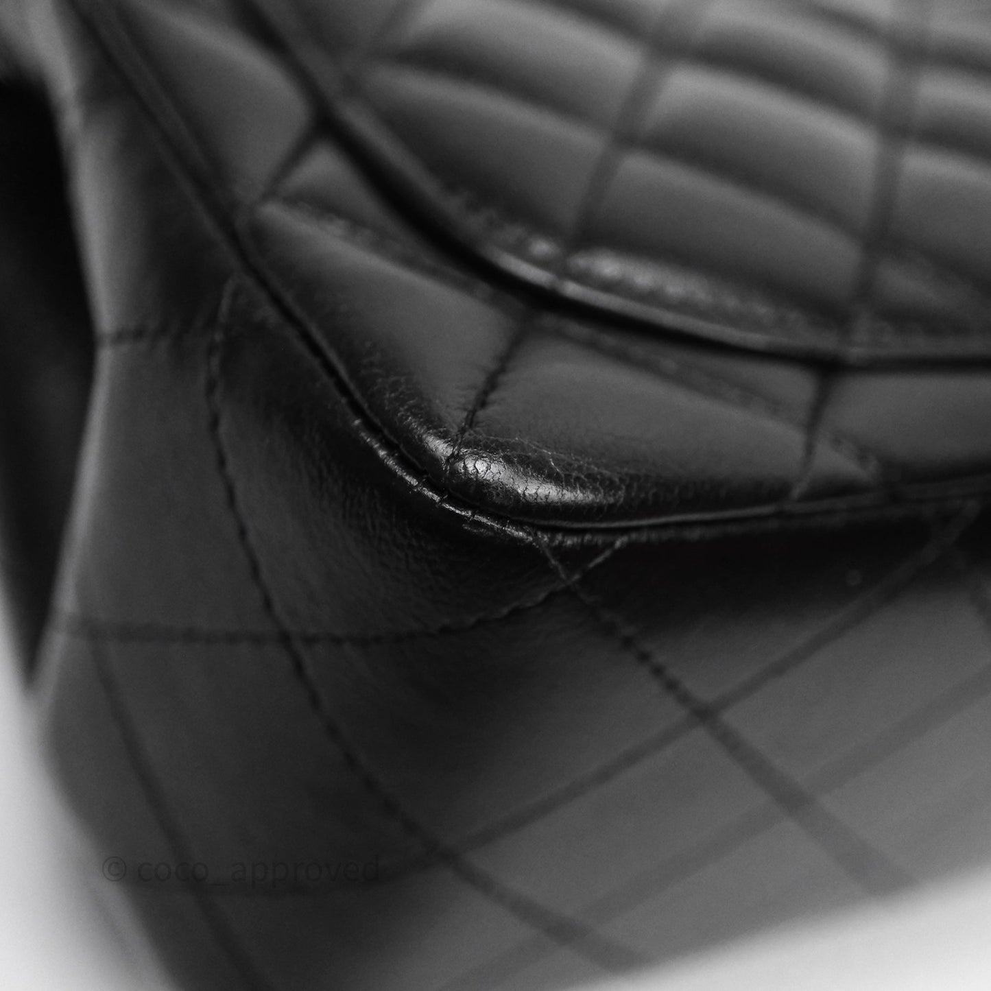 Chanel Mini Square Quilted Black Lambskin Silver Hardware