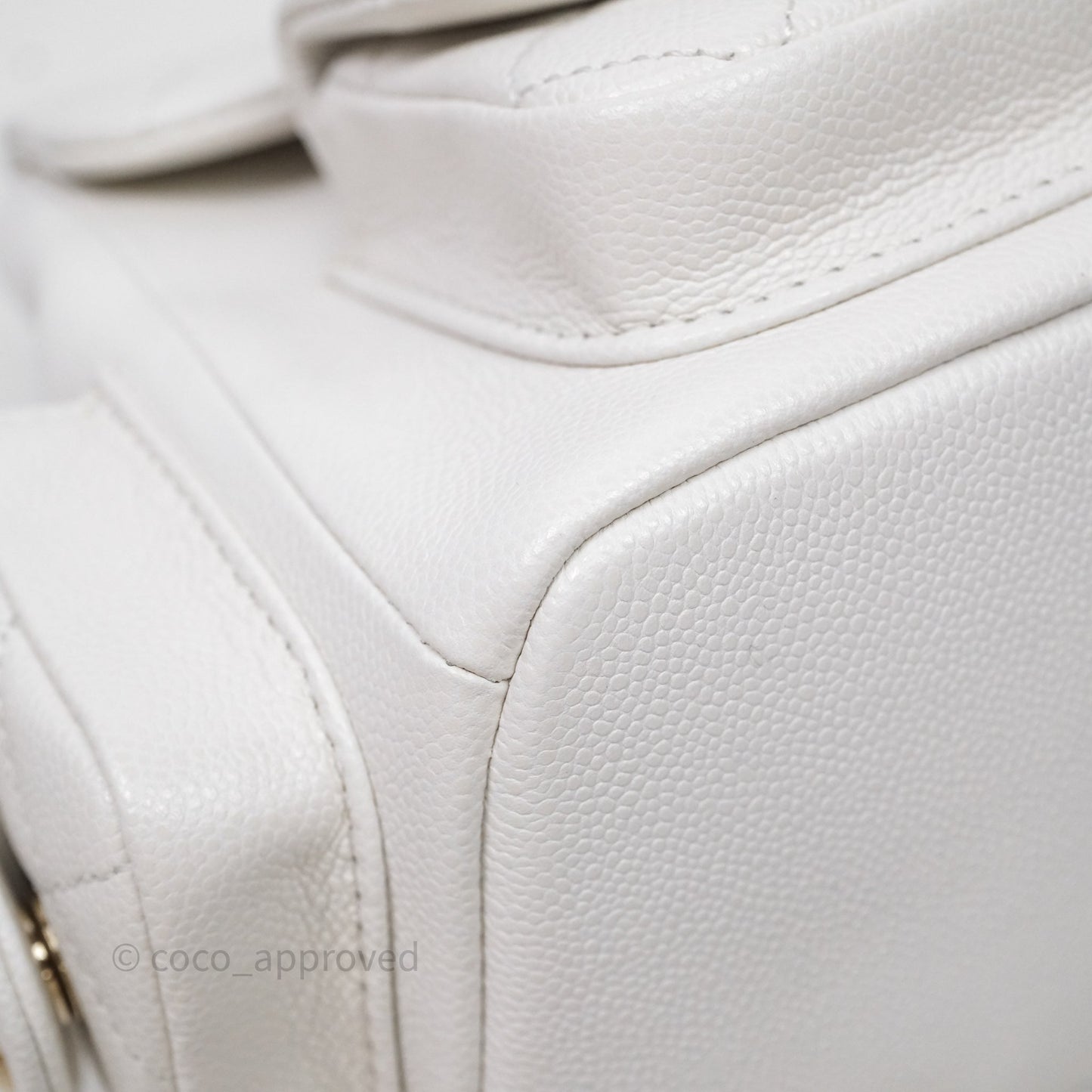 Chanel Small Duma Backpack Caviar White Gold Hardware