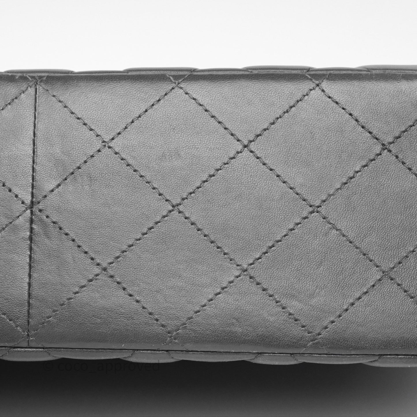 Chanel Jumbo Double Flap Dark Grey Lambskin Brushed Gold Hardware⁣⁣