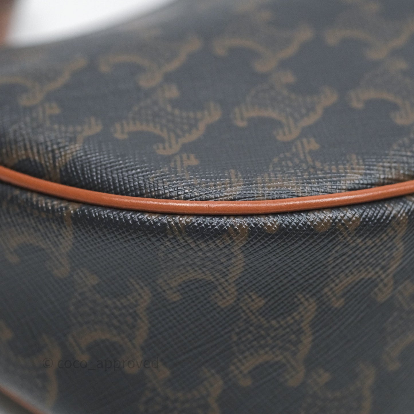 Celine Ava Bag In Triomphe Canvas Calfskin Tan