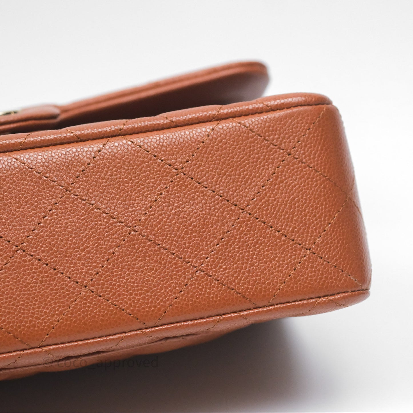 Chanel Small S/M Classic Flap Quilted Brown Caviar Gold Hardware