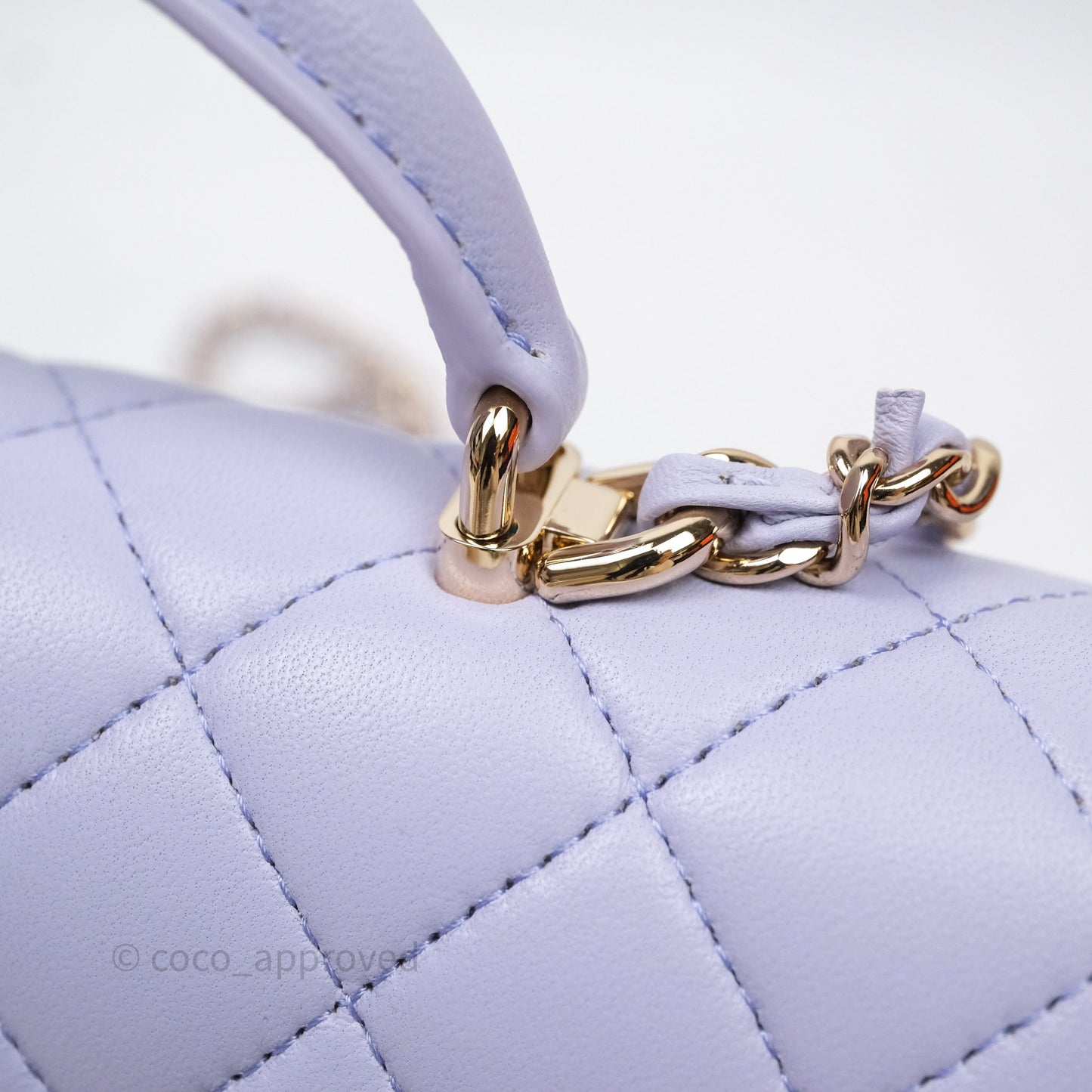 Chanel Top Handle Mini Rectangular Flap Bag Lilac Lambskin Gold Hardware