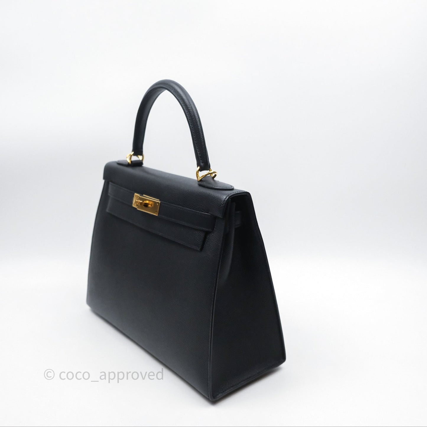 Hermès Kelly 28 Sellier Noir Black 89 Epsom Gold Hardware