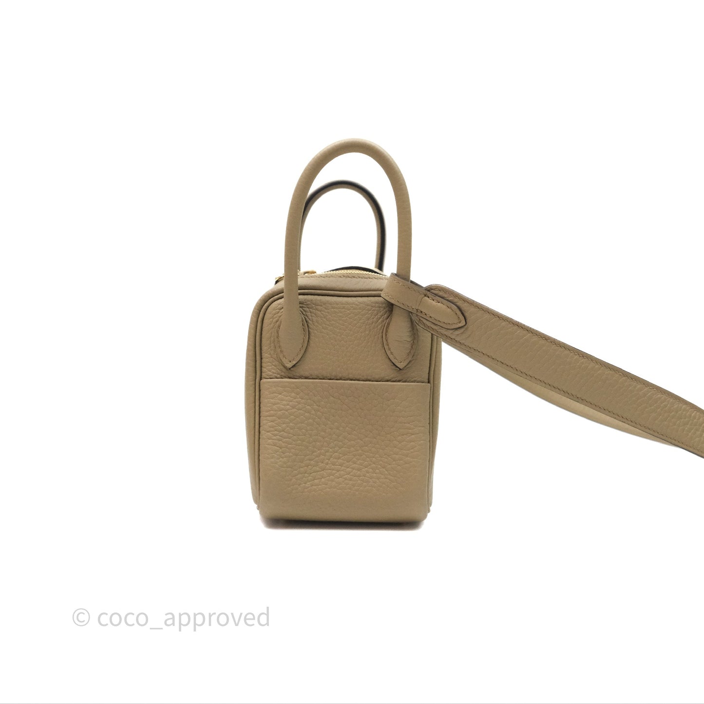Hermès Mini Lindy 20 Beige Marfa 8Q Clemence Gold Hardware