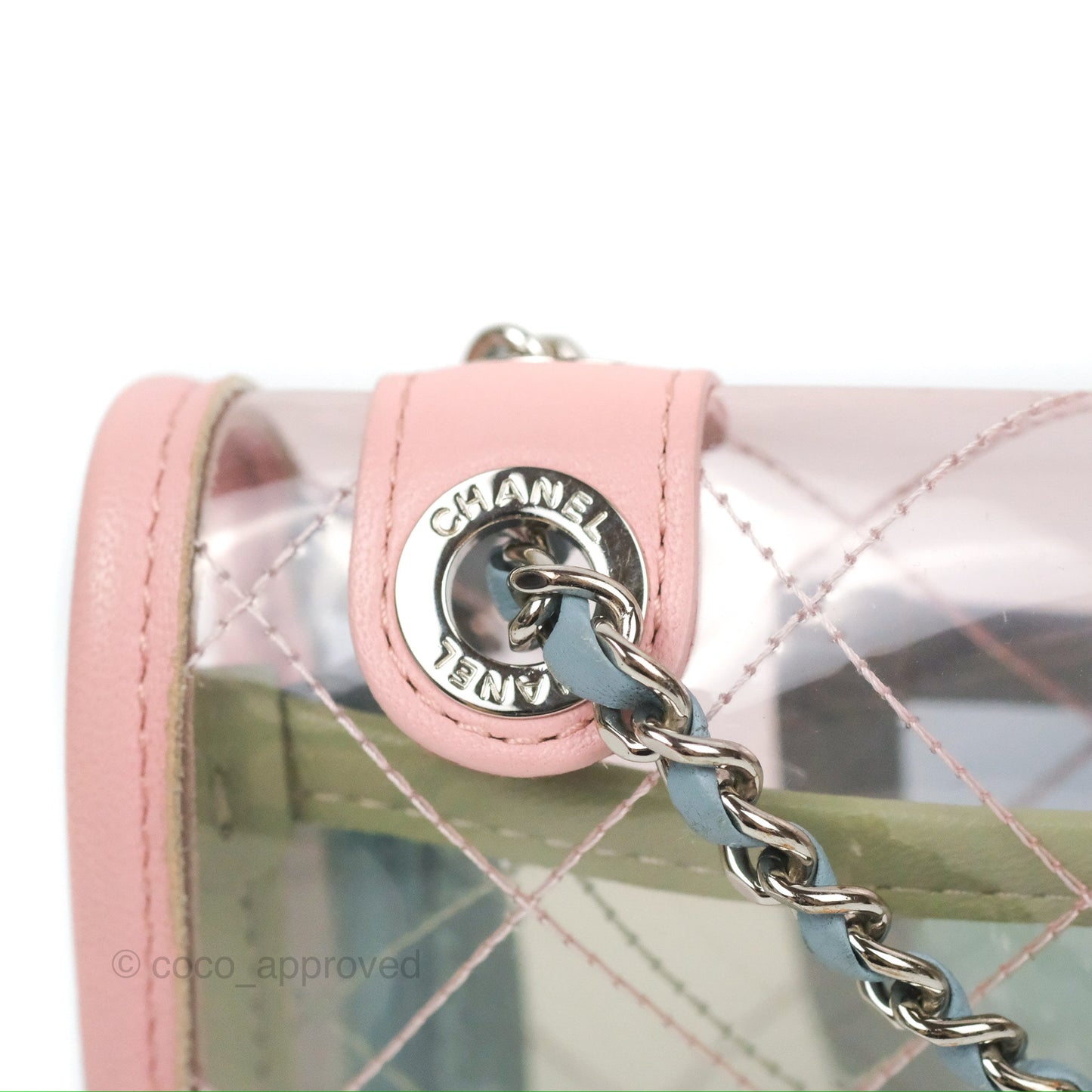 Chanel Mini Coco Splash Flap Bag PVC Lambskin Pink/Blue/Green Silver Hardware