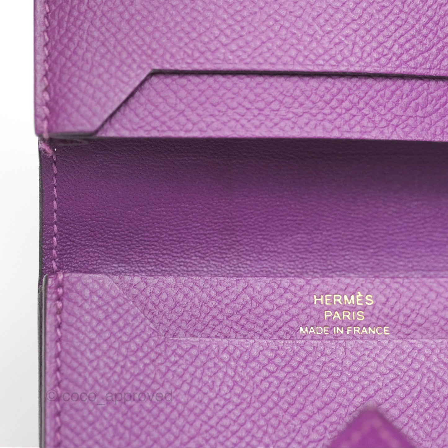 Hermès Bearn Card Holder Epsom Anemone Gold Hardware