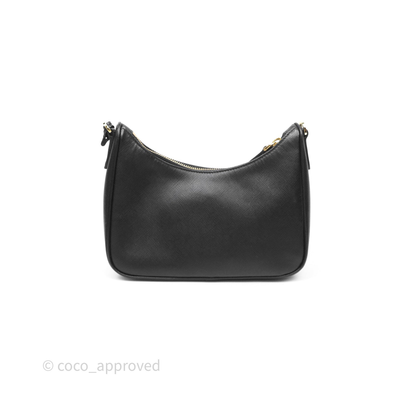 Prada Re-Edition 2005 Black Saffiano Leather Bag Gold Hardware