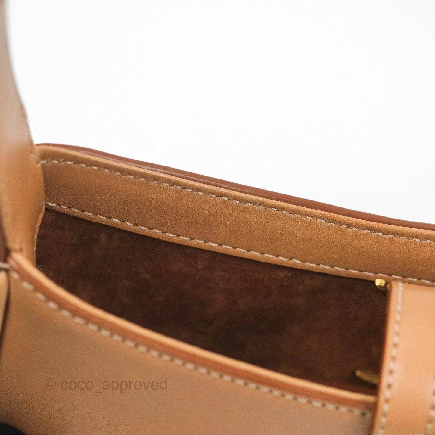 Saint Laurent Mini Le 5 À 7 Tan Calfskin Bronze Brass Hardware