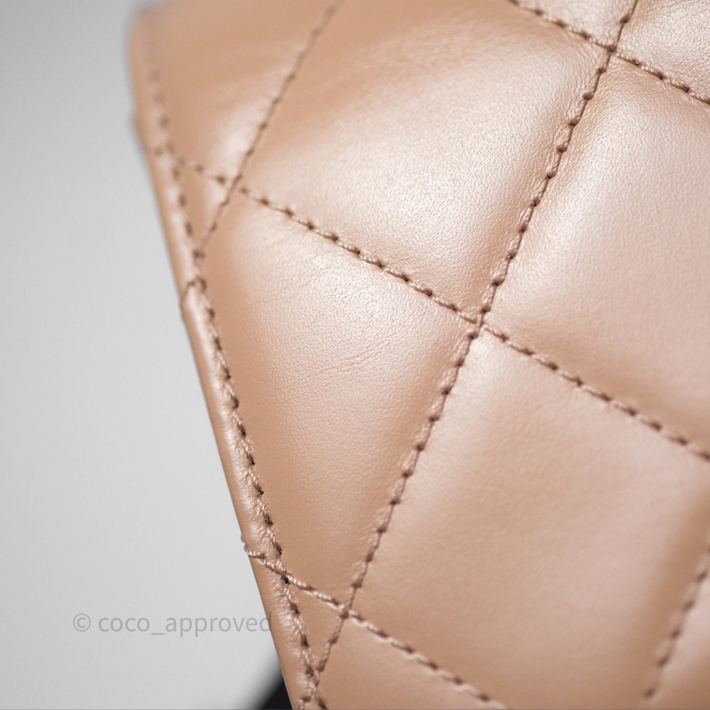 Chanel Quilted Small Perfect Fit Adjustable Beige Calfskin Gold Hardware 21A