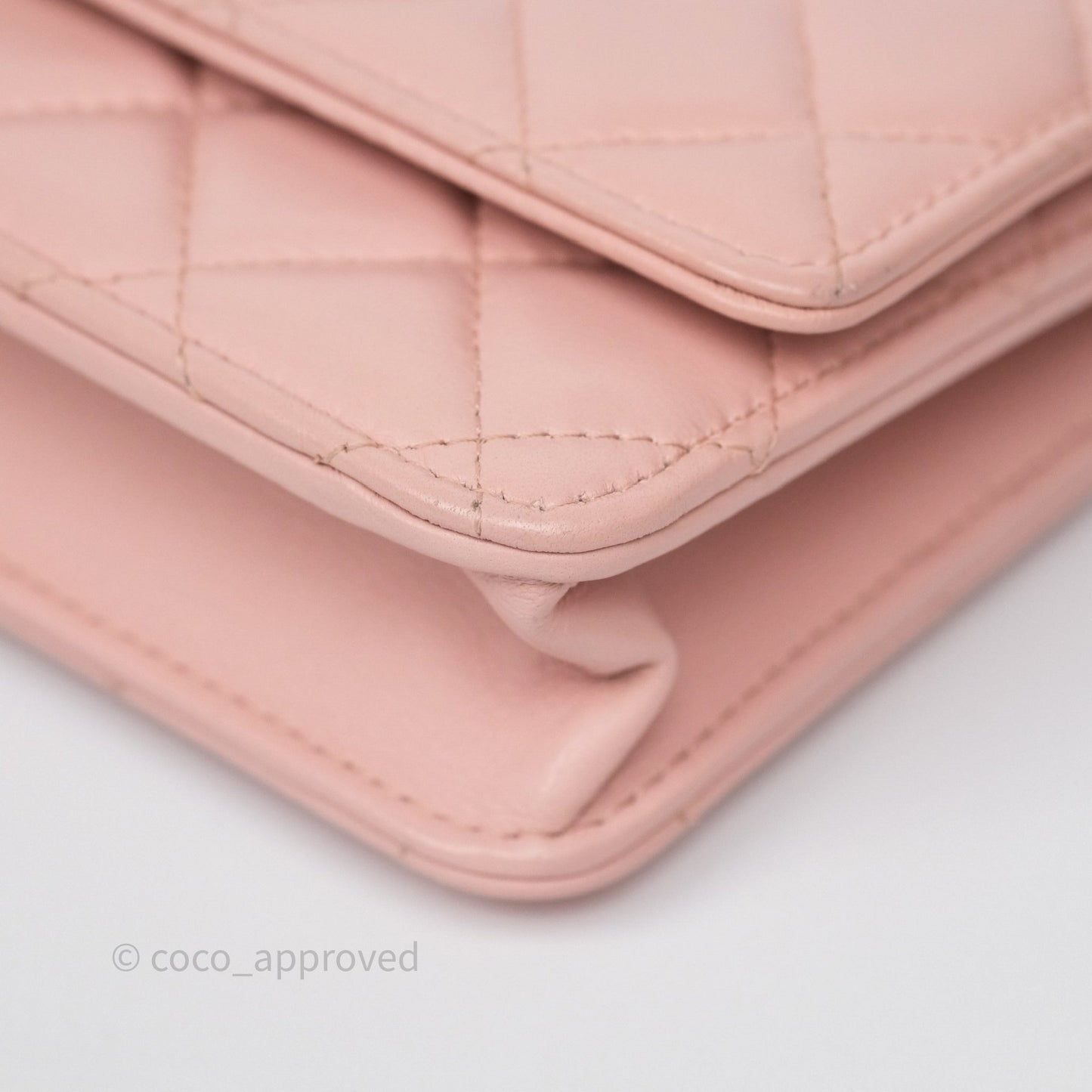 Chanel Camellia Crush Wallet on Chain WOC Pink Lambskin Aged Gold Hardware