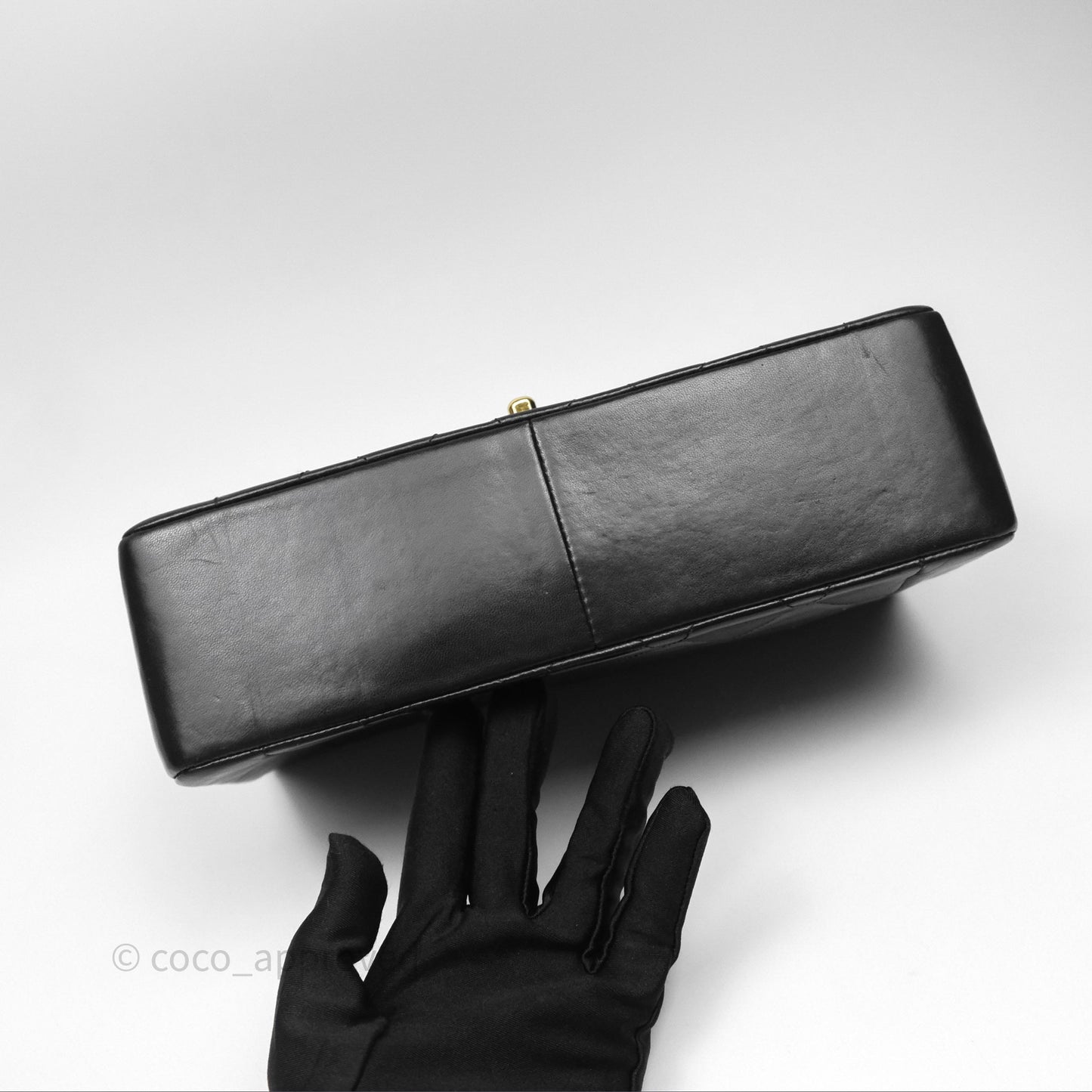 Chanel Medium Vintage Quilted Classic Diana Flap Bag Black Lambskin 24K Gold Hardware