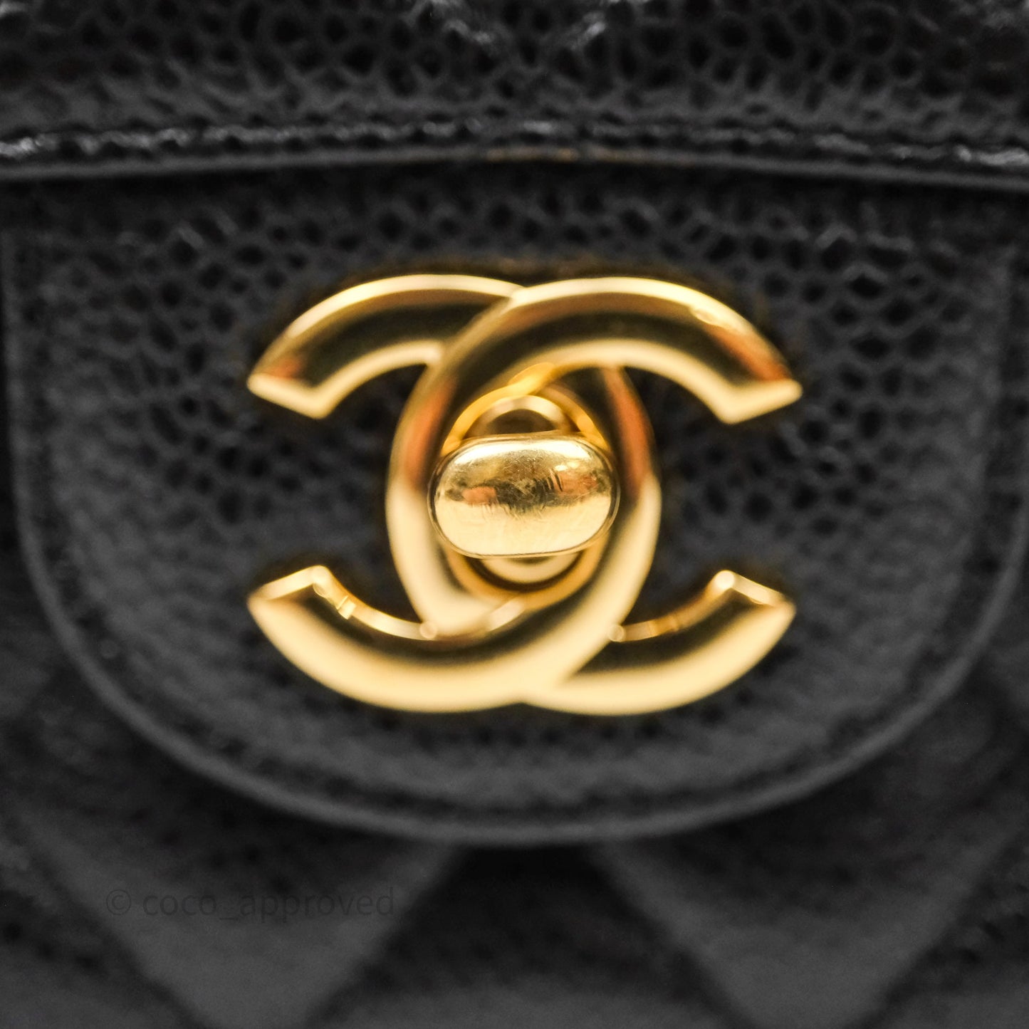 Chanel Classic Medium Flap Quilted Black Caviar Gold Hardware