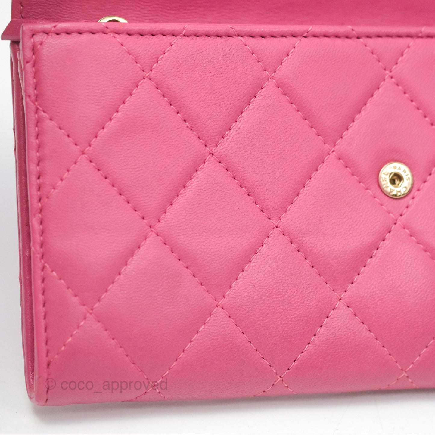 Chanel Classic Quilted Long Wallet Pink Lambskin Gold Hardware
