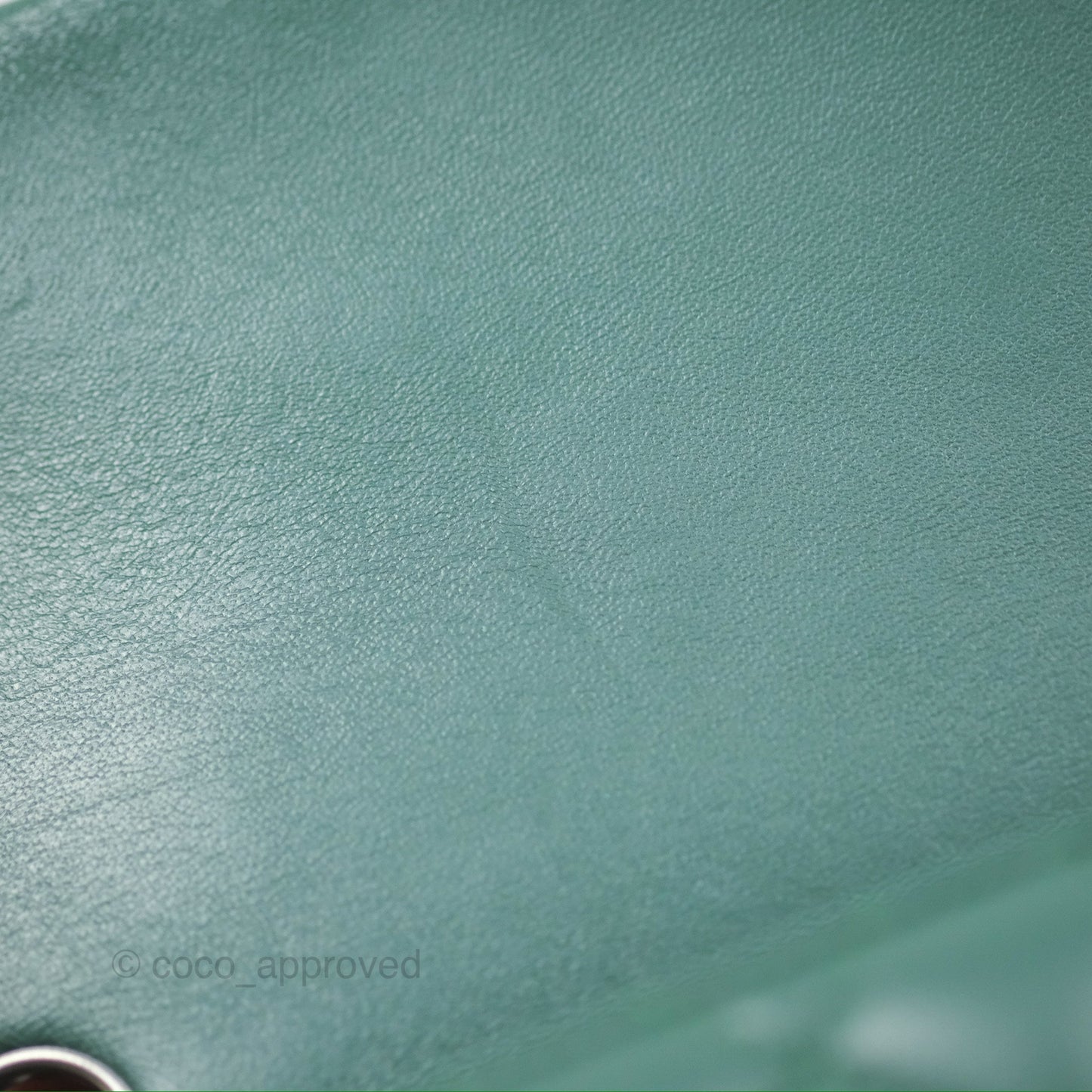 Chanel Mini Square Quilted Green Lambskin Silver Hardware