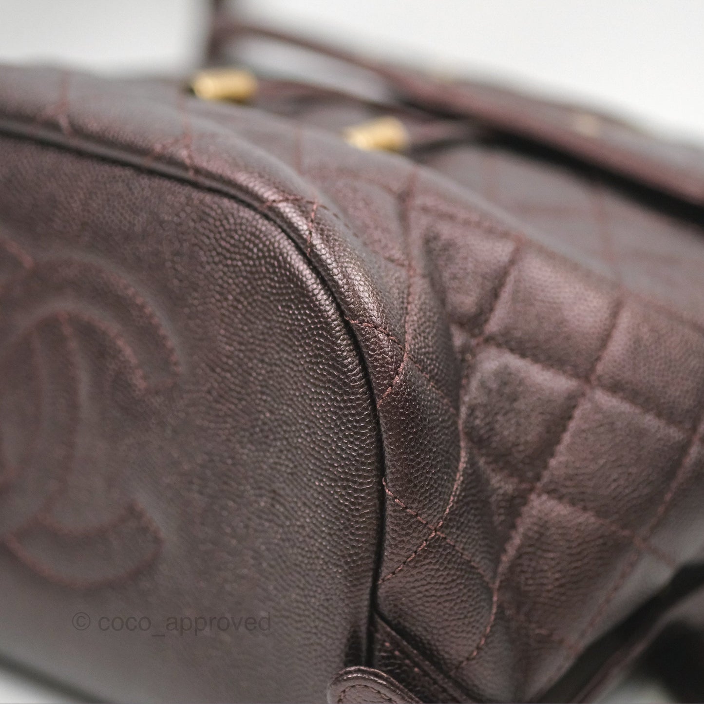 Chanel Quilted Filigree Backpack Iridescent Burgundy Caviar