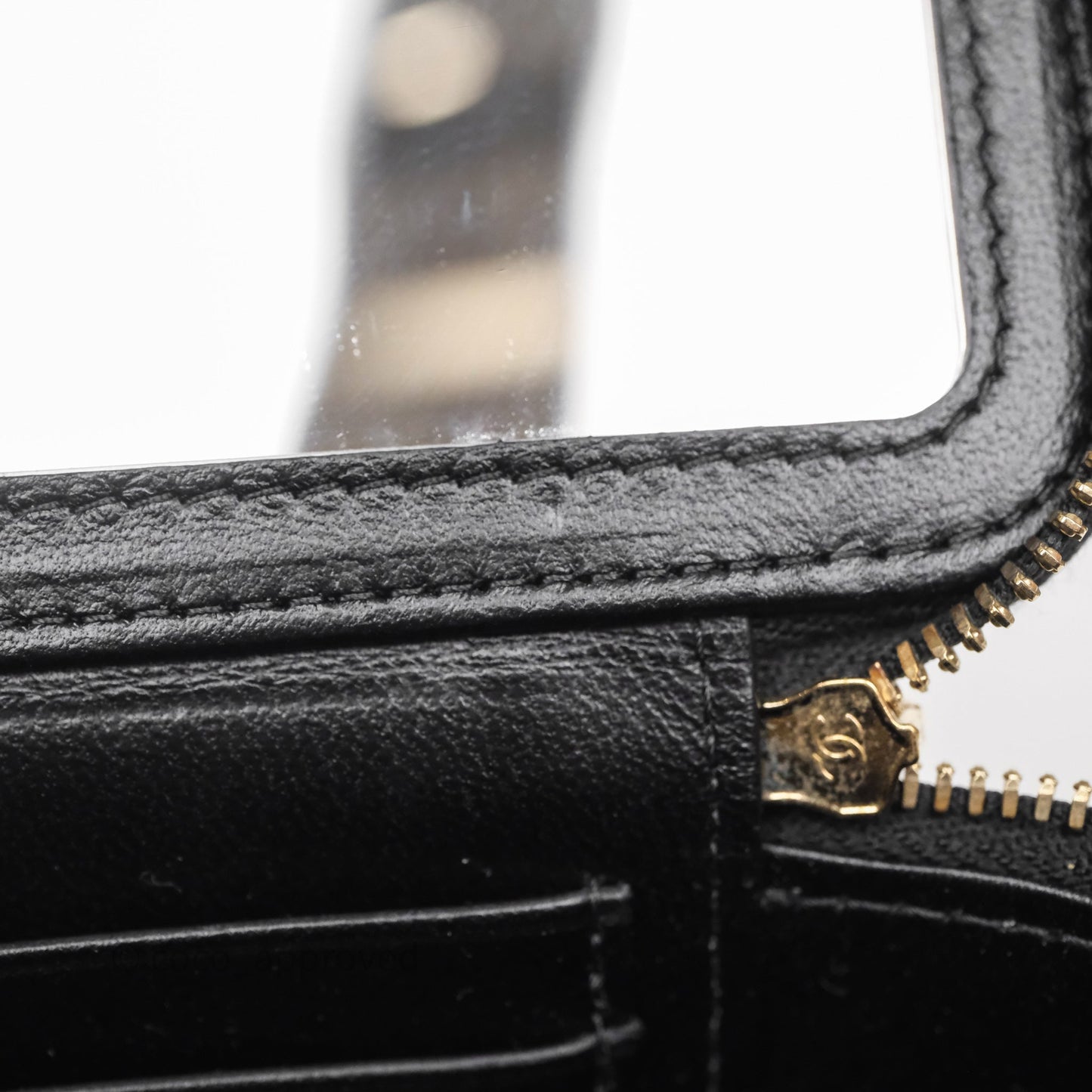 Chanel Vanity Rectangular Metal Top Handle Black Lambskin Aged Gold Hardware