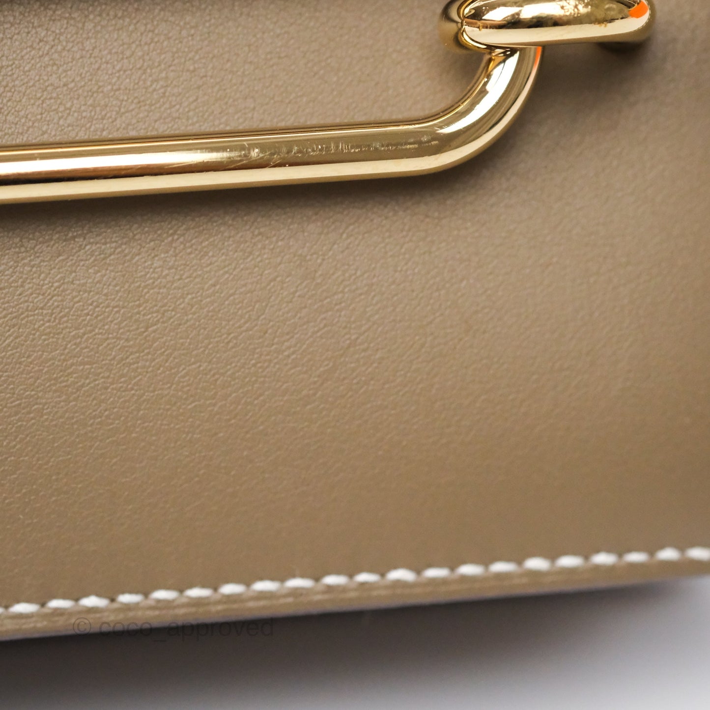 Hermès Roulis Mini 18 Etoupe 18 Swift Gold Hardware