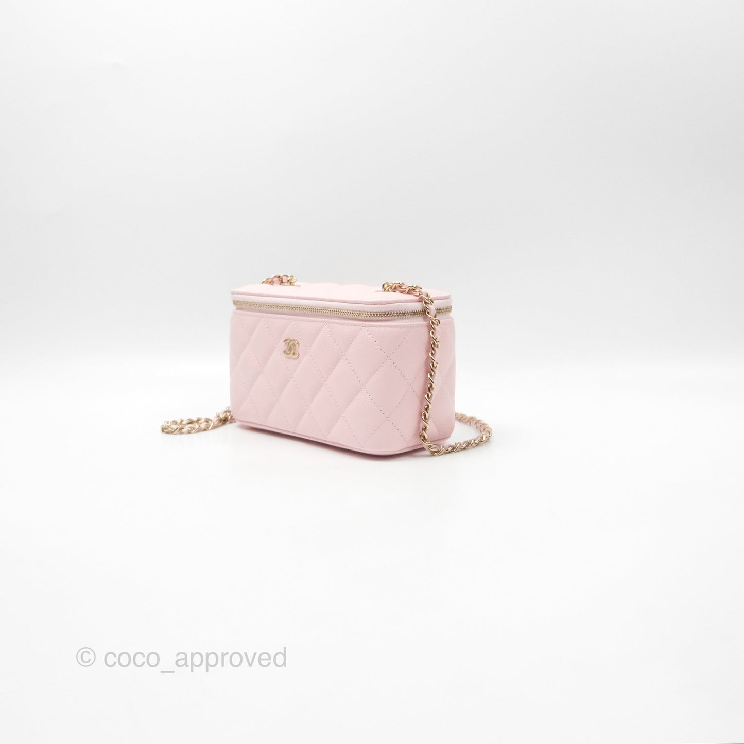 Chanel Classic Vanity With Chain Pink Caviar Gold Hardware