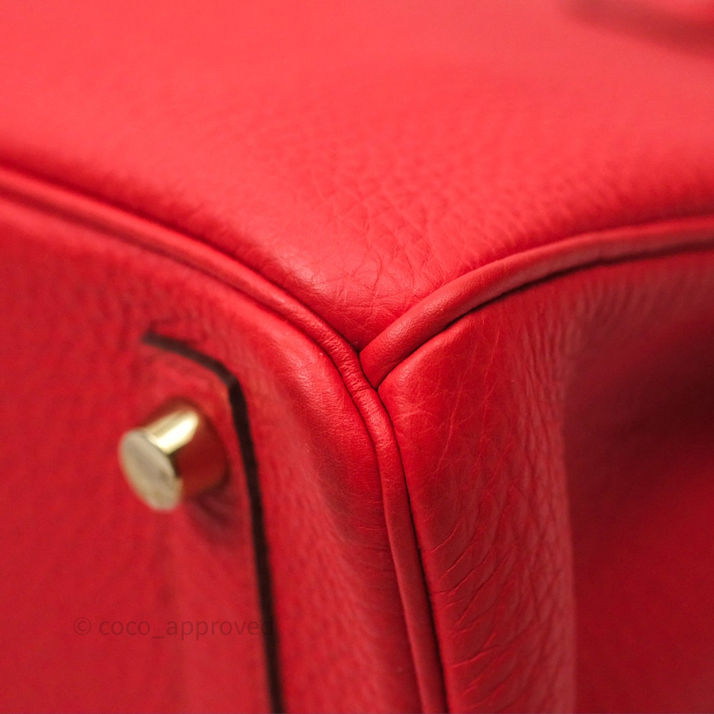 Hermès Birkin 25 Retourne Rouge Tomate S5 Clemence Gold Hardware