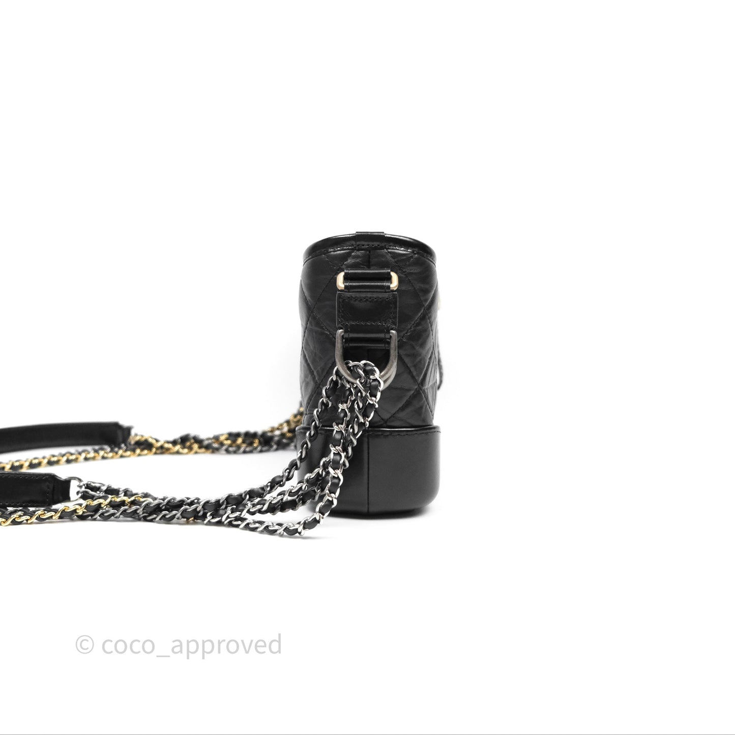 Chanel Small Gabrielle Hobo Quilted Black Aged Calfskin