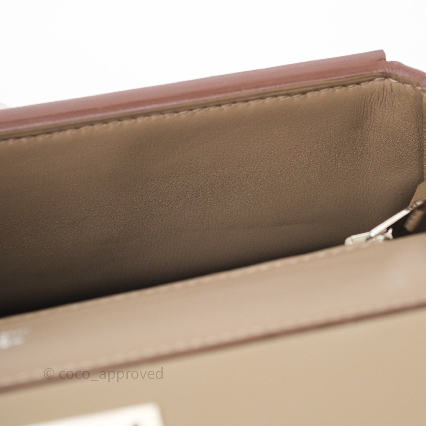 Hermès 24/24 21 Mini Etoupe 18 Evercolor/ Swift Palladium Hardware