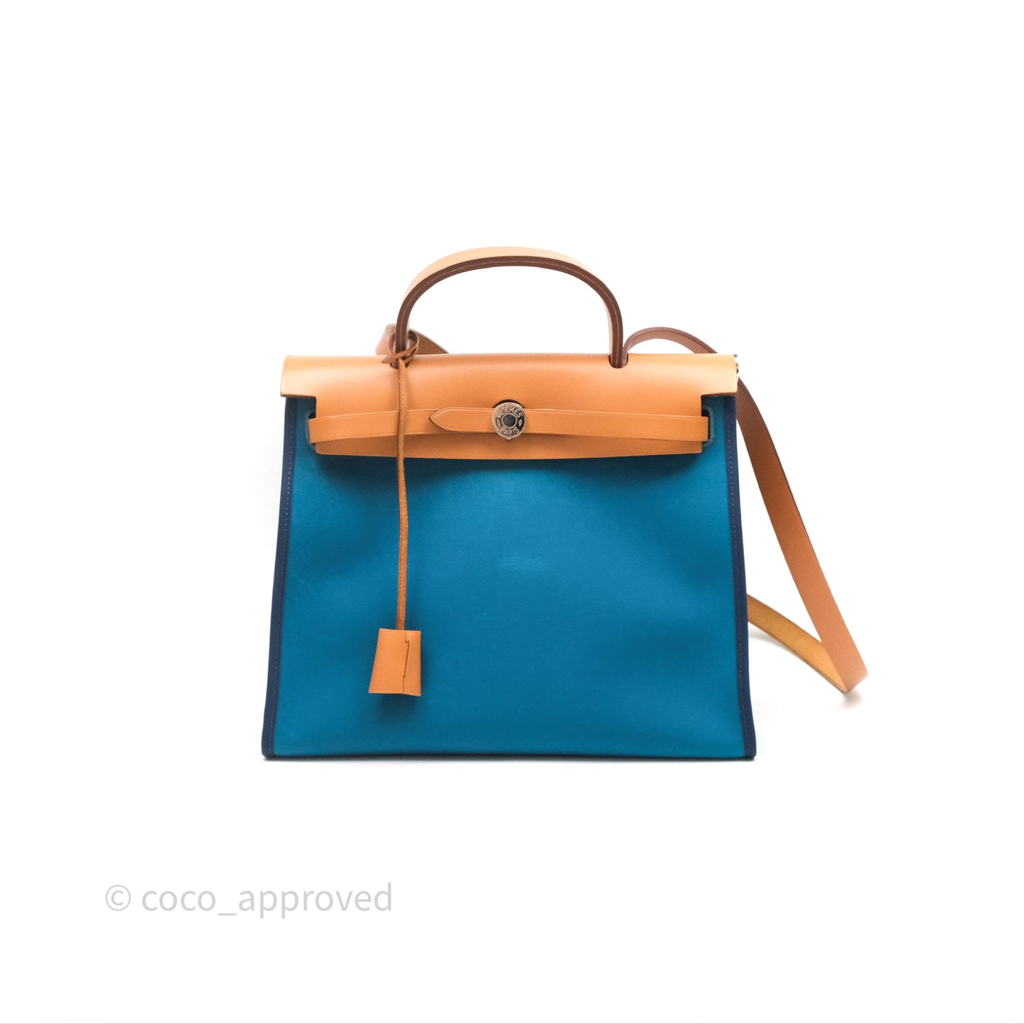 Hermès Herbag Zip 31 Vache Hunter Bleu Izmir 7W/ Bleu de Malte 7L Palladium Hardware