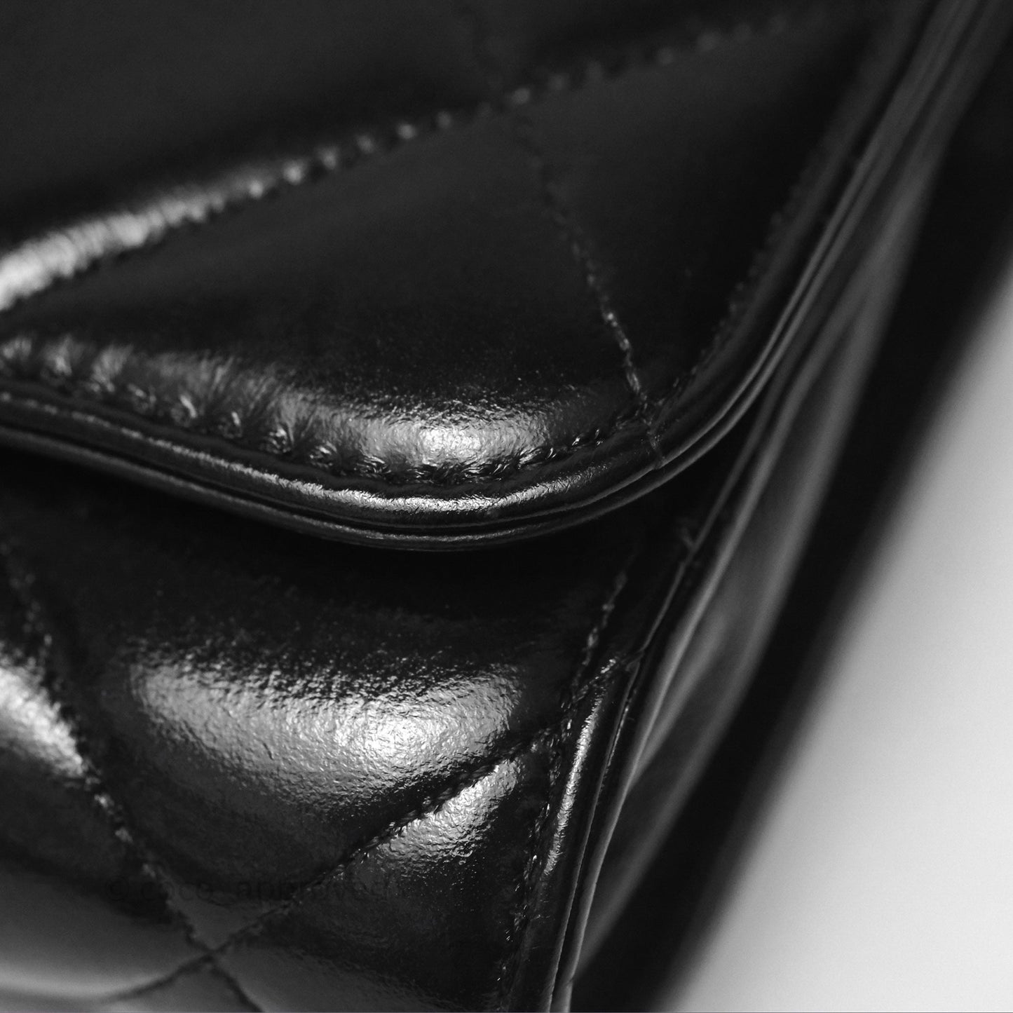 Chanel Quilted Medallion Wallet on Chain WOC Black Glossy Lambskin Gold Hardware 22K