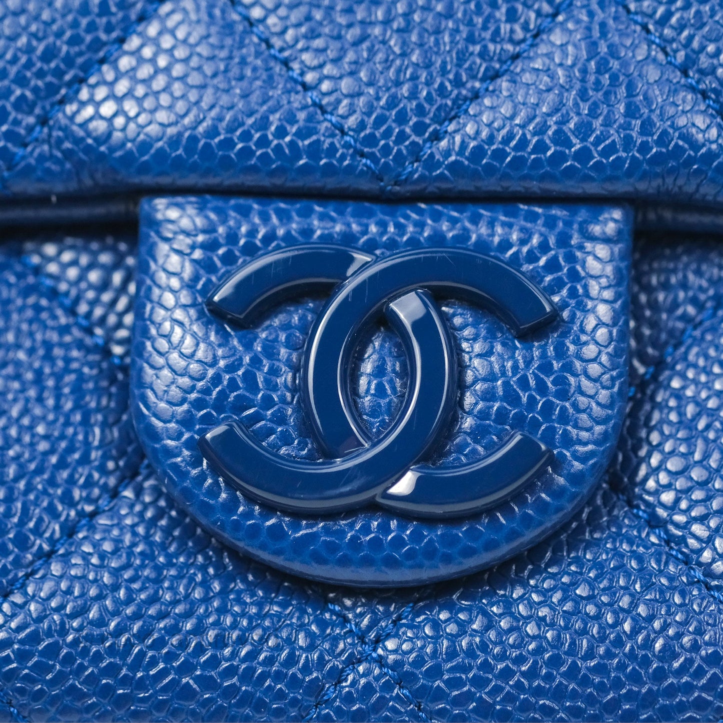 Chanel Quilted Mini Square Flap Bag Dark Blue Caviar Incognito