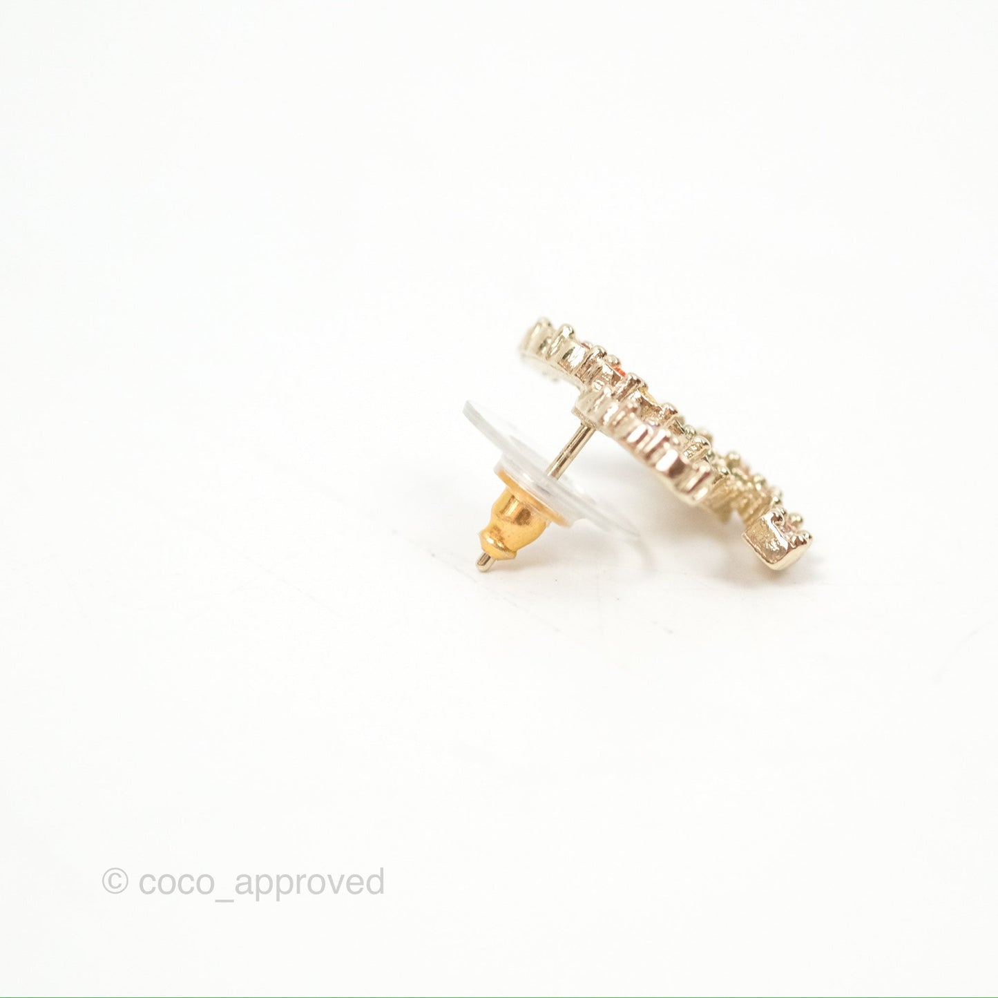 Chanel CC Earrings Rainbow Gold Tone 20V