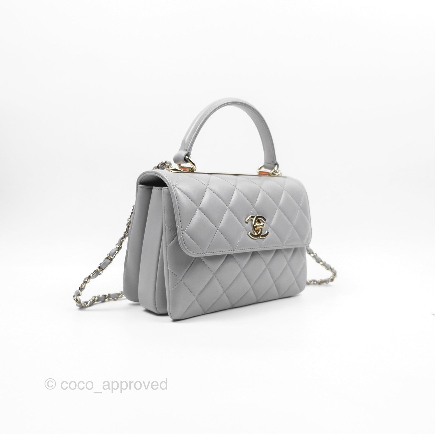 Chanel Small Trendy CC Grey Lambskin Gold Hardware
